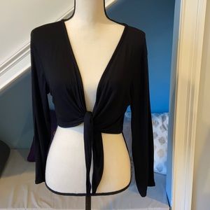 Tie front cropped top